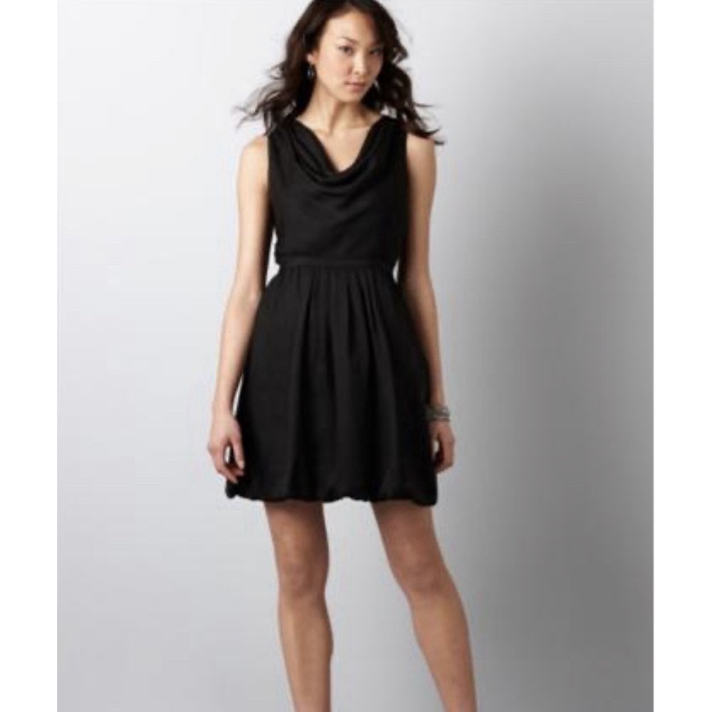 LOFT Black Sleeveless Cowl Neck Mini Dress